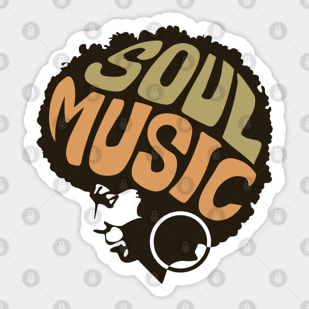 Soul Music Black History Month Afro Hair Gift Sticker by BadDesignCo